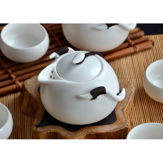 Набор для чайной церемонии, белый, 8 предметов