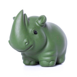 Фигурка Зелёный носорог, глина, 7 см