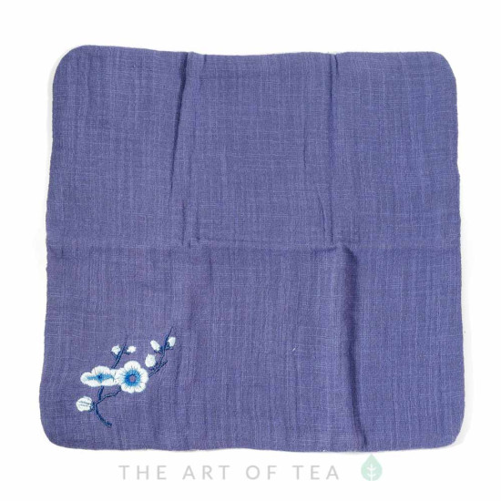 Чайное полотенце Камелия, синее, 28*28 см
