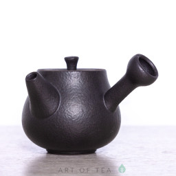 Чайник с боковой ручкой, чёрный матовый, керамика Дэхуа, 75 мл