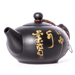 Чайник Черный с иероглифами, керамика, 190 мл
