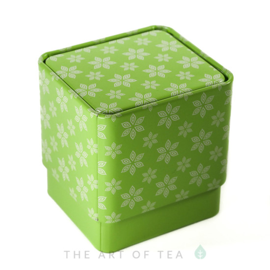 Баночка для чая Куб, зеленая, 6*6,5*7 см