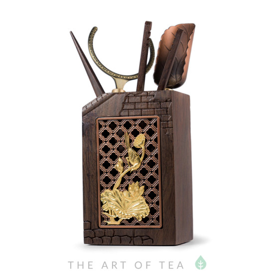 Инструменты для чайной церемонии Лотос #24, тёмное дерево