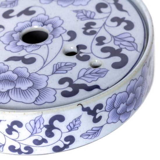 Чайный пруд «Кобальтовые цветы», керамика, глазурь, 15 см 
