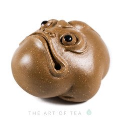 Чайная фигурка Удивленная жаба, желтая, глина