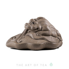 Чайная фигурка Дракон на листе лотоса, глина