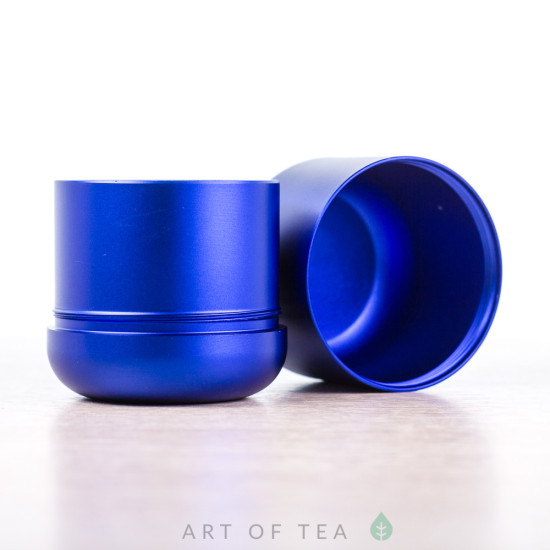 Баночка для чая Гильза, синяя, 4,5*5 см