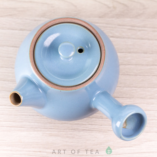 Чайник с боковой ручкой, синий, керамика Дэхуа, 70 мл