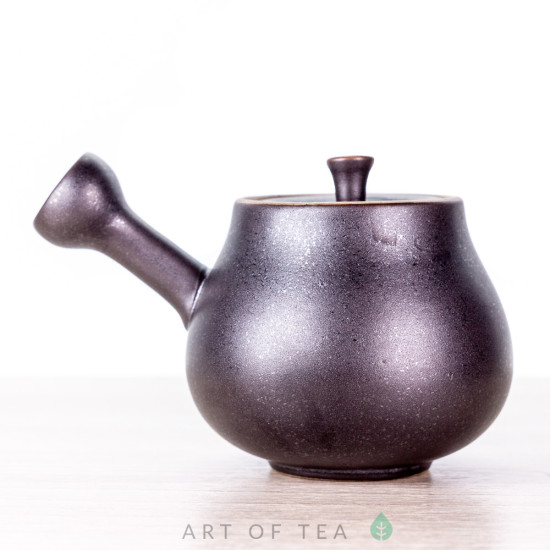 Чайник с боковой ручкой, чёрный, керамика Дэхуа, 75 мл