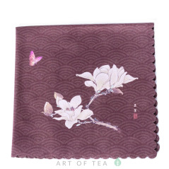 Чайное полотенце Персиковый цветок и бабочка 179 , 25*25 см