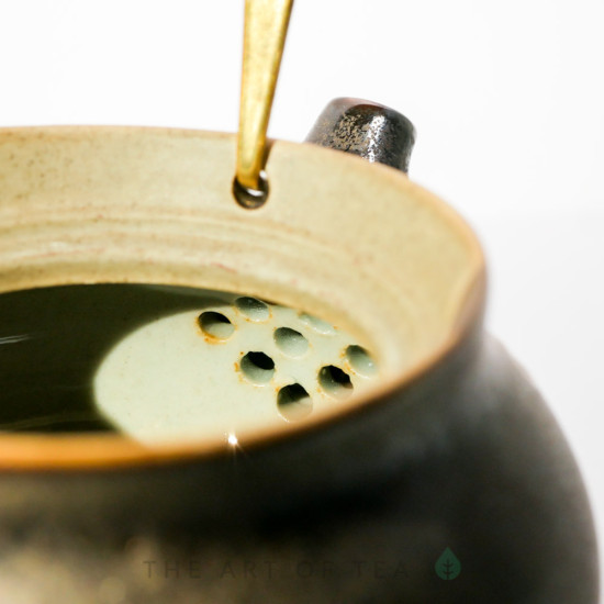 Чайник Золотой Шов, керамика, глазурь, 160 мл
