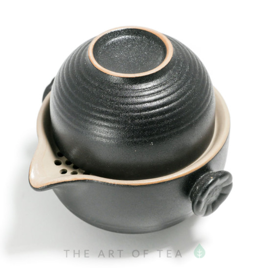 Гавань-чайник с пиалами, портативный набор, черный, 190 мл