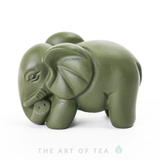 Чайная фигурка Зеленый Слон, глина