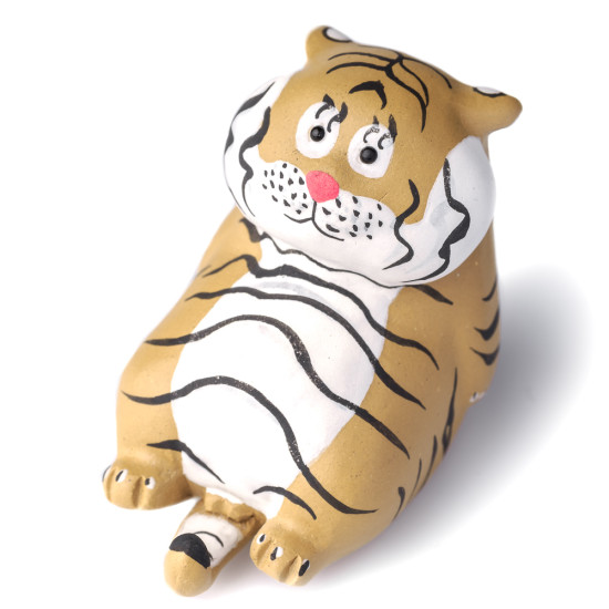 Фигурка Отдыхающий Тигр 512, глина, 6 см