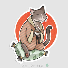 Чайный стикер № 2 «Кот чайный мастер», 7 x 7 см