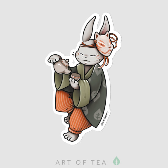 Чайный стикер «Белый Лунный заяц»