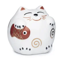Копилка Запасливый Котик, фарфор, 7 см