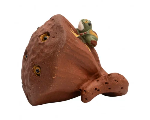 Фигурка Лягушка на коробочке лотоса 762, глина, 5 см