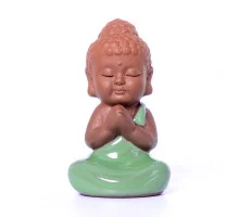 Фигурка Сидячий монах, глина, глазурь, 9 см